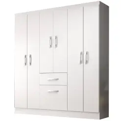 Guarda Roupa New Marbella Casal 7 Portas 1 Gaveta Evidencia Branco