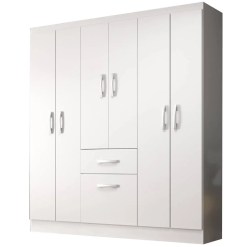 Guarda Roupa New Marbella Casal 7 Portas 1 Gaveta Evidencia Branco