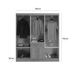 Guarda Roupa New Marbella Casal 7 Portas 1 Gaveta Evidencia Medidas