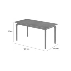 Mesa Alegra 120x80 SEM Vidro JCM Cinamomo Medidas