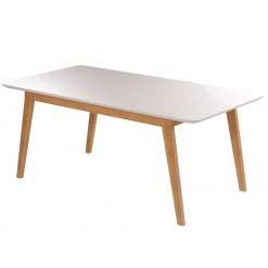 Mesa Elegance 160x80 COM Vidro JCM Cinamomo Off White
