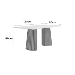 Mesa Nevada 120x90 Cel Moveis Cinamomo Off White Medidas