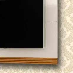 Painel Garden 180cm Para TV Ate 75 Polegadas EDN Off White Cedro Detalhe