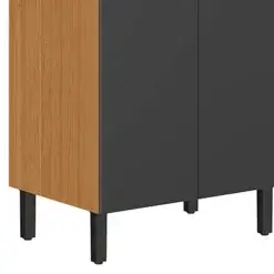 Paneleiro Namur 3 Portas Itatiaia Cinamomo Grafite Detalhe