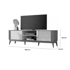 Rack Legacy 160cm Para TV Ate 60 Polegadas EDN Off White Cedro Medidas