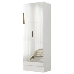Sapateira Multiuso Premium 2 Portas Com Espelho Carioca Branco