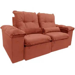 Sofa Arsenal 4 Lugares Retratil E Reclinavel 230cm Tecido Veludo Aifos Cobre