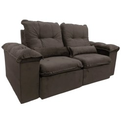 Sofa Arsenal 4 Lugares Retratil E Reclinavel 230cm Tecido Veludo Aifos Marrom