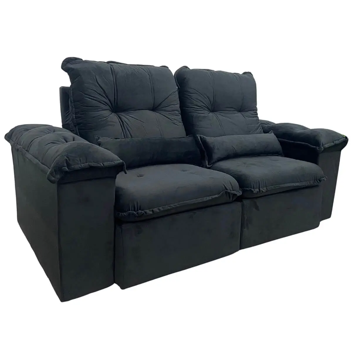 Sofa Arsenal 4 Lugares Retratil E Reclinavel 230cm Tecido Veludo Aifos Preto