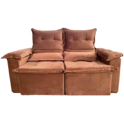 Sofa Pequim Em Veludo 2 Lugares Retratil E Reclinavel 180cm Uniao Cobre