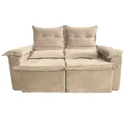 Sofa Pequim Em Veludo 2 Lugares Retratil E Reclinavel 180cm Uniao Marfim