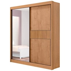 Guarda Roupa Athenas Ripado Solteiro 2 Portas 3 Gavetas D Doro Cinamomo
