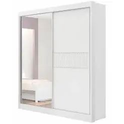 Guarda Roupa Athenas Ripado Solteiro 2 Portas 3 Gavetas D Doro Cor Branco