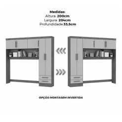 Guarda Roupa Modulado Carioca 5 Portas 2 Gavetas Medidas