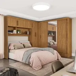 Guarda Roupa Modulado Carioca Santiago Casal 8 Portas 5 Gavetas E Espelho
