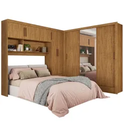 Guarda Roupa Modulado Carioca Santiago Casal 8 Portas 5 Gavetas E Espelho Cinamomo