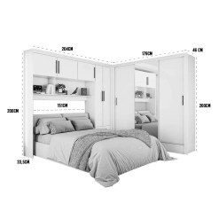 Guarda Roupa Modulado Carioca Santiago Casal 8 Portas 5 Gavetas E Espelho Medidas Totais