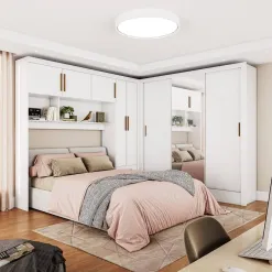 Guarda Roupa Modulado Carioca Santiago Casal 8 Portas 5 Gavetas E Espelho Cor Branco