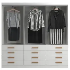 Guarda Roupa New Monaco Casal 6 Portas 12 Gavetas Evidencia Interno