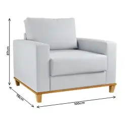 Poltrona Prada Com Almofada Solta Tecido Linho Medidas