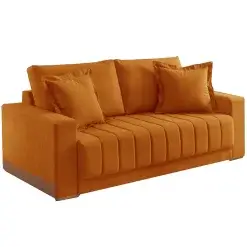 Sofa Vicam Buzios Com Almofadas Soltas 3 Lugares Tecido Linho 200cm Vicam