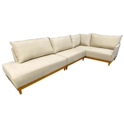 Sofa De Canto Eros Em Suede 7 Lugares Com Chaise Luxury Bege
