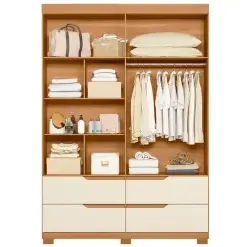 Guarda Roupa Doble Solteiro 4 Portas 4 Gavetas Albatroz Interno