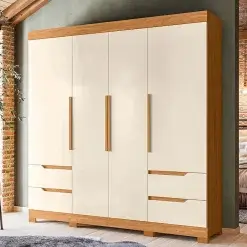 Guarda Roupa Vivace Casal 4 Portas 4 Gavetas