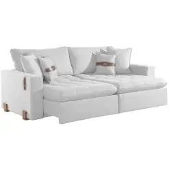 Sofa Cama Zeus 220cm 4 Lugares Retratil E Reclinavel Tecido Linho