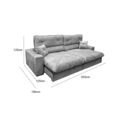 Sofa Victory 4 Lugares Retratil E Reclinavel 250cm Tecido Veludo Aifos Medidas