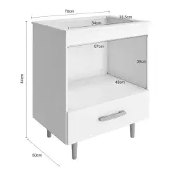 Balcao Alecrim 70cm Para Cooktop 4 Bocas E Forno 1 Gaveta Poliman Medidas