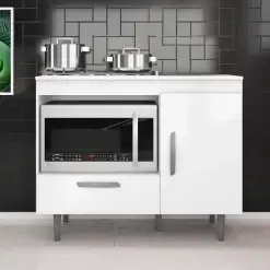 Balcao Alecrim Para Cooktop 4 Bocas E Forno 1 Porta 1 Gaveta