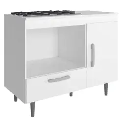 Balcao Alecrim Para Cooktop 4 Bocas E Forno 1 Porta 1 Gaveta Poliman