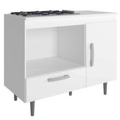 Balcao Alecrim Para Cooktop 4 Bocas E Forno 1 Porta 1 Gaveta Poliman