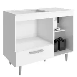 Balcao Alecrim Para Cooktop 4 Bocas E Forno 1 Porta 1 Gaveta Poliman Interno