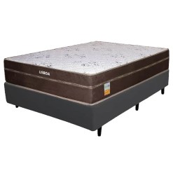 Base Box Com Colchao Lisboa Casal Molas Ensacadas Ecotec 56x188x138 Preto