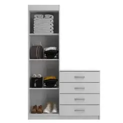 Comoda Larissa 4 Gavetas 2 Portas Evidencia Interno