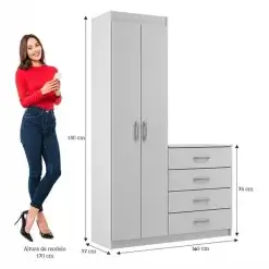 Comoda Larissa 4 Gavetas 2 Portas Evidencia Medidas