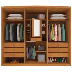 Guarda Roupa Madrid Casal Com Espelho 7 Portas 7 Gavetas Tcil Interno