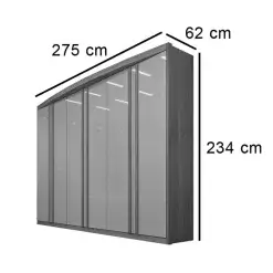 Guarda Roupa Madrid Casal Com Espelho 7 Portas 7 Gavetas Tcil Medidas