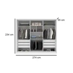 Guarda Roupa Realeza Casal 6 Portas 6 Gavetas Tcil Interno Medidas