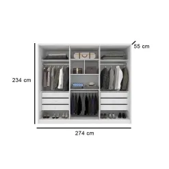 Guarda Roupa Realeza Casal 6 Portas 6 Gavetas Tcil Interno Medidas
