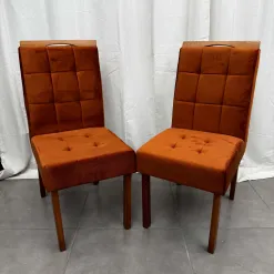 Kit 2 Cadeiras Giulia Estofadas Tecido Veludo Boareto Foto Real Cobre
