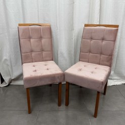 Kit 2 Cadeiras Giulia Estofadas Tecido Veludo Boareto Foto Real Rose