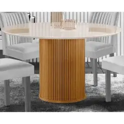 Mesa Dara Redonda COM Vidro 110x110 LJ Moveis