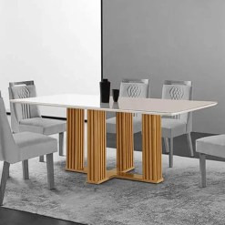 Mesa Florenca 120x80 COM Vidro LJ Moveis