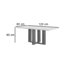 Mesa Florenca 120x80 COM Vidro LJ Moveis Medidas