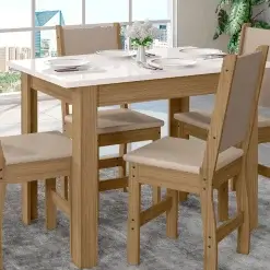 Mesa De Jantar Bellagio Com 4 Cadeiras Poliman