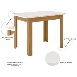 Mesa De Jantar Bellagio Com 4 Cadeiras Poliman Detalhe