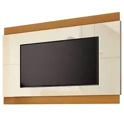 Painel Legacy 200cm Para TV Ate 65 Polegadas EDN Off White Cedro